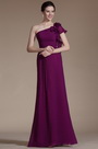 One Shoulder Flowers Evening Formal Dress