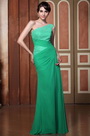 Elegant Hell Grün Ein Schulter Ausschnitt Abendkleid Formal Gown