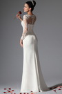 Scoop Sheer Top Lace Evening Wedding Gown