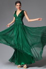 2014 Nouveauté Vert Foncé V-col Longue Robe de Soirée/Danse
