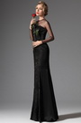 Black High Collar Mermaid Formal Evening Prom Gown
