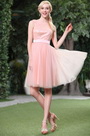 Pink Shiny Sequined Sleeveless Cocktail Dress Party Dress