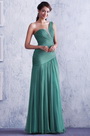 Hell Grün Ein Schulter Ganz Gefaltet Abendkleid Brautjungfer Kleid