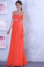 Graceful Coral Crisscross Bust Evening Dress Bridesmaid Dress