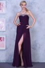 Edel Lila Trägerlose Hohen Spalt Abend Gown Formal Kleid