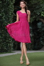 Simple Ruched One Shoulder Cocktail Dress Bridesmaid Dress