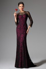 Black Overlace Long Evening Prom Ball Gown