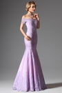Thistle Colour Off Shoulder Elegant Mermaid Evening Prom Ball Gown