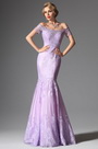 Thistle Colour Off Shoulder Elegant Mermaid Evening Prom Ball Gown