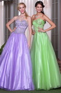 Graceful Green Strapless Floral Beadings Prom Dress Graduation Ball Gown