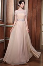 Elegante Ärmel Wunderschöne Ausschnitt Abendkleid Formales Gown
