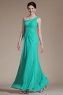 2014 Neu türkis Ein Schulter Abendkleid Tanzkleid
