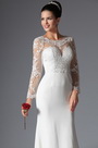 Scoop Sheer Top Lace Evening Wedding Gown