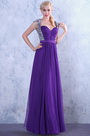Stylish Sequined Shawl Sexy Open Back Prom Gown Evening Dress