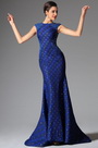 2014 Neu  Navy Blau Jewel Ausschnitt Abendkleid Ballkleid
