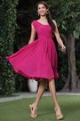 Simple Ruched One Shoulder Cocktail Dress Bridesmaid Dress