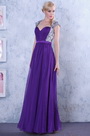Stylish Sequined Shawl Sexy Open Back Prom Gown Evening Dress