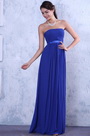 Strapless A-line Pleated Evening Dress Bridesmaid Dress