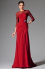 2014 Neu Rot Rund Ausschnitt Brautmutter Kleid