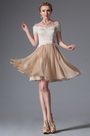Champagne Off Shoulder Cocktail Dress Party Dress