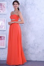 Graceful Coral Crisscross Bust Evening Dress Bridesmaid Dress