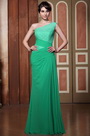 Elegant Hell Grün Ein Schulter Ausschnitt Abendkleid Formal Gown