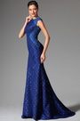 2014 Neu  Navy Blau Jewel Ausschnitt Abendkleid Ballkleid