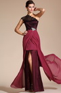 2014 Neu Elegant Ein Spitze Schulter Hohe Spalt Abendkleid
