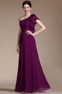 One Shoulder Flowers Evening Formal Dress