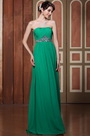 Flat Strapless A-line Fully Pleated Evening Dress Formal Gown