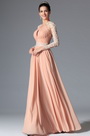 2014 Neu Pink Griechisch Ausschnitt Spitze Abendkleid