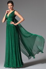 2014 Nouveauté Vert Foncé V-col Longue Robe de Soirée/Danse