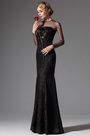 Black High Collar Mermaid Formal Evening Prom Gown