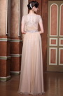 Elegante Ärmel Wunderschöne Ausschnitt Abendkleid Formales Gown