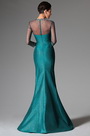 Darkcyan High Collar Long Sleeves Mermaid Evening Prom Ball Gown