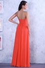 Graceful Coral Crisscross Bust Evening Dress Bridesmaid Dress