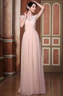 Top Floral Lace A-line New Pink Bateau Neckline Bridesmaid Dress