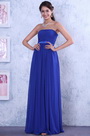 Strapless A-line Pleated Evening Dress Bridesmaid Dress
