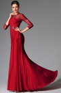 2014 Neu Rot Rund Ausschnitt Brautmutter Kleid