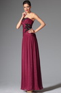 Strapless Beaded Lace Applique Floor Length Evening Dress