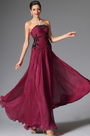 Strapless Beaded Lace Applique Floor Length Evening Dress