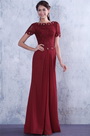 Elegant Rot Top Perlen Spitze Brautmutterkleid