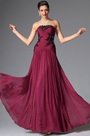 Strapless Beaded Lace Applique Floor Length Evening Dress