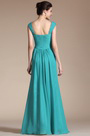 Türkis-Trägern Empire-Taille Brautjungfernkleid