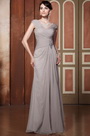 Sexy V Neck Cap Sleeves Floor Length Mother of the Bride Dress