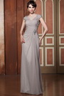 Sexy V Neck Cap Sleeves Floor Length Mother of the Bride Dress