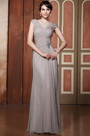 Sexy V Neck Cap Sleeves Floor Length Mother of the Bride Dress