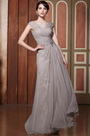 Sexy V Neck Cap Sleeves Floor Length Mother of the Bride Dress