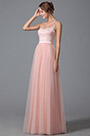 Robe de soirée longue tulle princesse rose