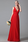 Stunning Red Bridesmaid Dress With V Cuts
